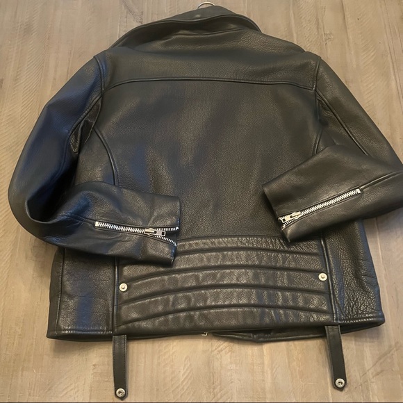 🔥TOPMAN Genuine Leather Moto Jacket Mens L 101-106 CM. Black. (Worn Once)🔥 - Picture 3 of 7
